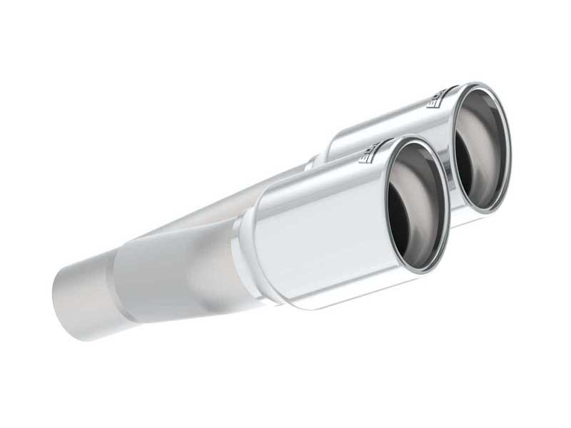 Borla 20143 Dual Round Rolled Angle-Cut Exhaust Tips 2-in X 12-5/8-in with Round Tip