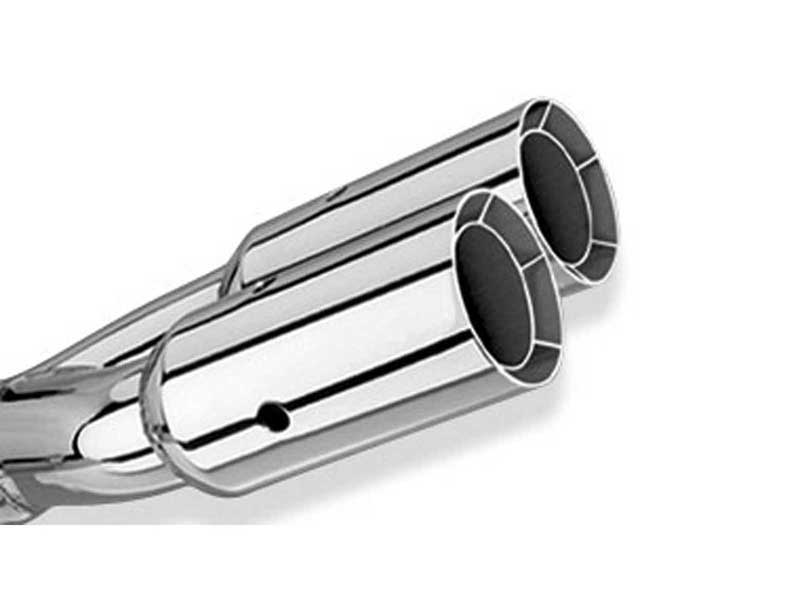 Borla 20203 Dual Round Intercooled Exhaust Tips 2.5-in Inlet 3-in Outlet 14-in OAL with Round 3-in T