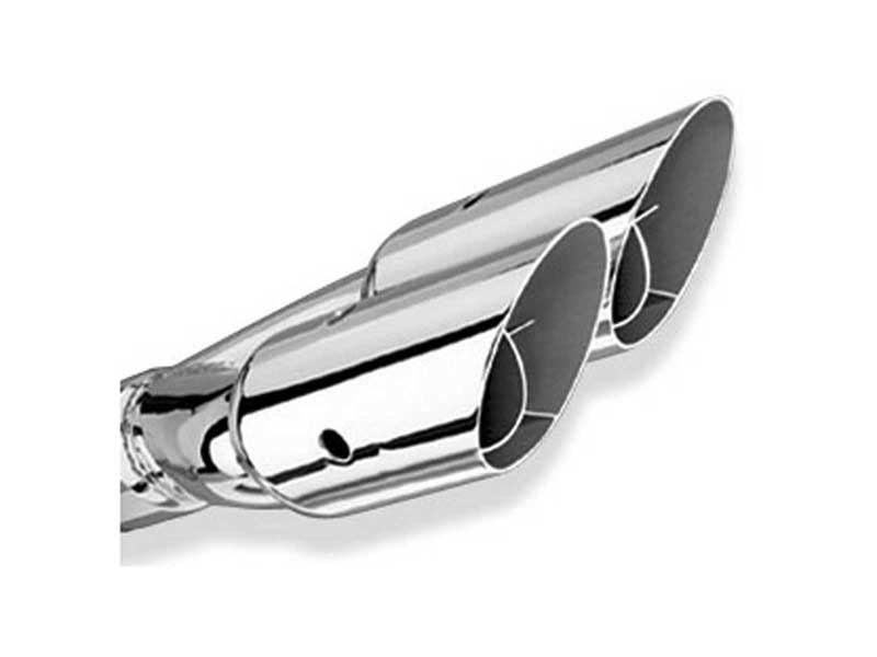 Borla 20213 Dual Round Intercooled Exhaust Tips 2.5-in Inlet 3-in Outlet 14-in OAL with Round 3-in T