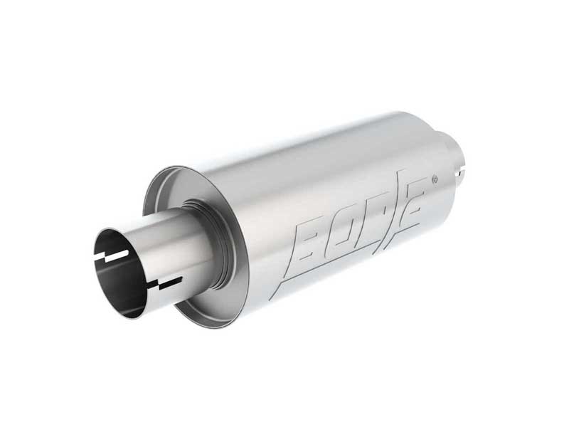 Borla 400497 Specialty Muffler S-TYPE 2.5-in In/Out 10-inX5-inDiameter Round Notched with Tip