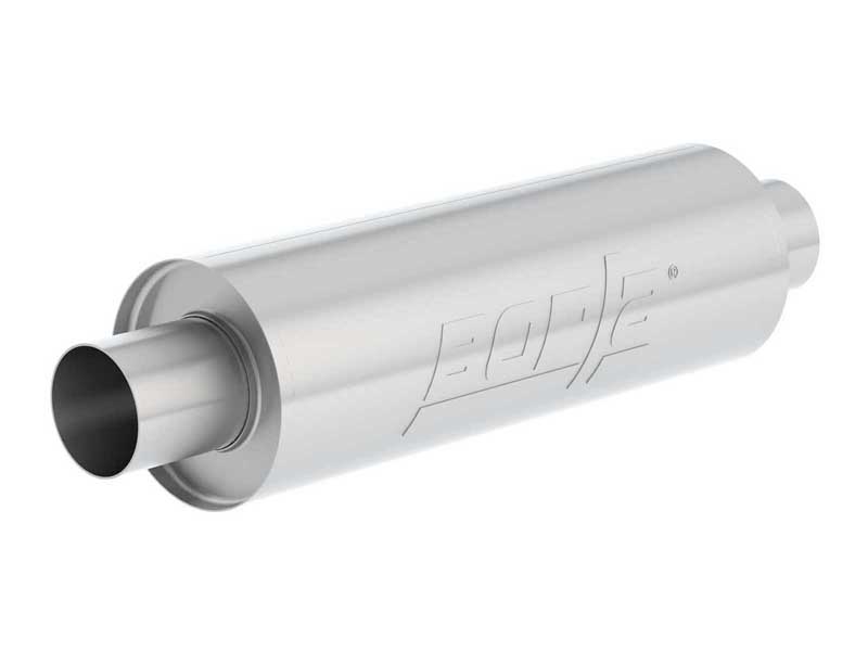 Borla 401392 XR1 Sportsman Round Muffler: 2.5-in In/Out 5-in X 15-in LG, 20-in OAL with Tip