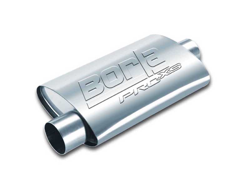 Borla 40658 ProXS Muffler 2.25" Offset-In 2.25" Center-Out 14"X7.88" X 4.25" Oval W/O Notch with Tip