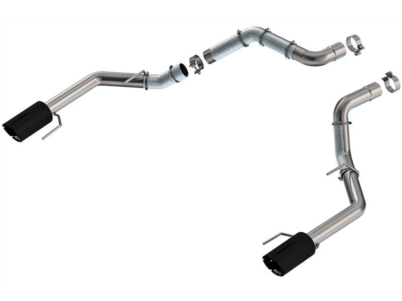 Borla 60727BRCB Stainless 3" Tail Pipe Kit with Brawler 5" Ceramic Black Tips, 2021-2026 F150 Raptor