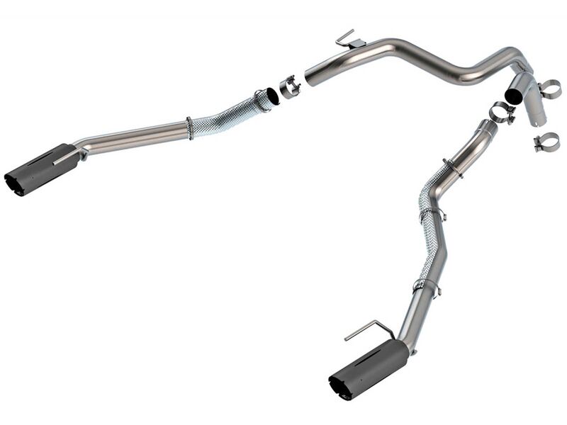 Borla 60743BRCB Stainless 2.75" Tail Pipe Kit W/ Brawler 4" Ceramic Black Tips, 2024+ Ranger Raptor