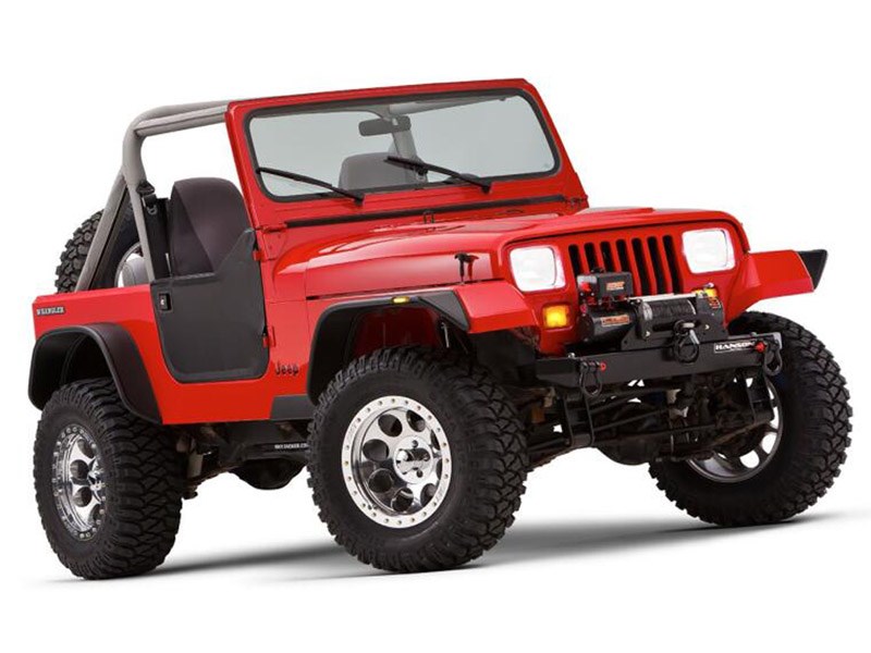 Bushwacker 10924-07 Jeep Flat Style Fender Flare Set 1987-1995 Jeep Wrangler YJ (Excludes Renegade)