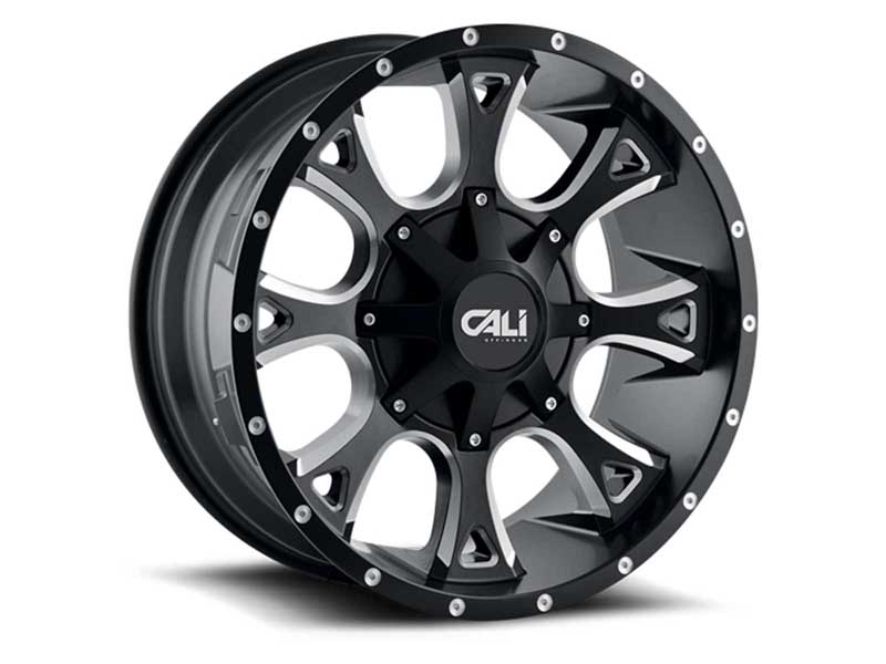 Cali 9103-2276M Anarchy 9103 SB 20x12 Milled Spokes Satin Black 8x165.1/8 On170 BP -44 Offset