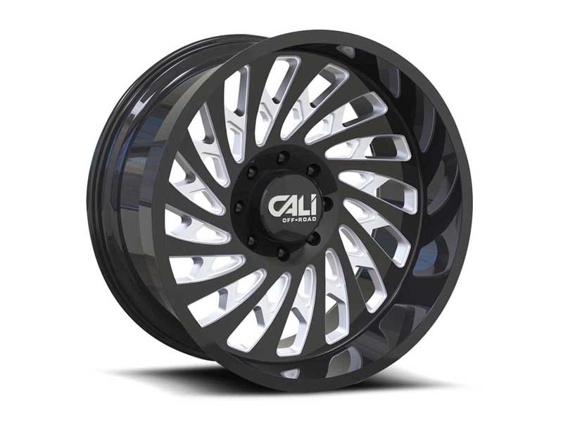 Cali Offroad 9108-24278BM Switchback 9108 GB 24x12 Milled Spokes Gloss Black 8x180 BP -51 Offset