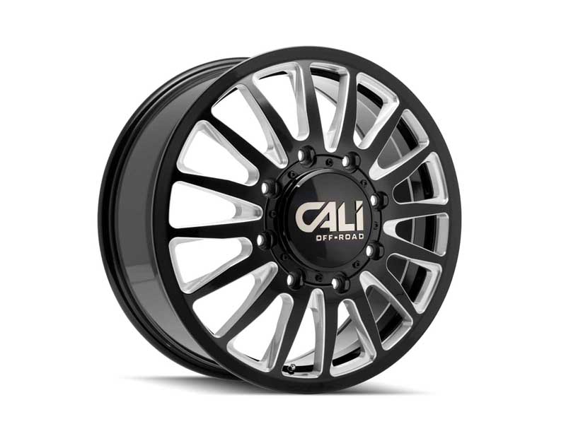 Cali 9110D-2881BMF115 Summit Dually 9110D GB 20x8.25 Milled Spokes Gloss Black 8x165.1 BP 115 Offset