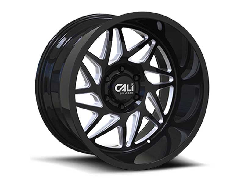 Cali Offroad Wheels 9112-2181BM Gemini 9112 GB 20x10 Milled Spokes Gloss Black 8x165.1 BP -25 Offset