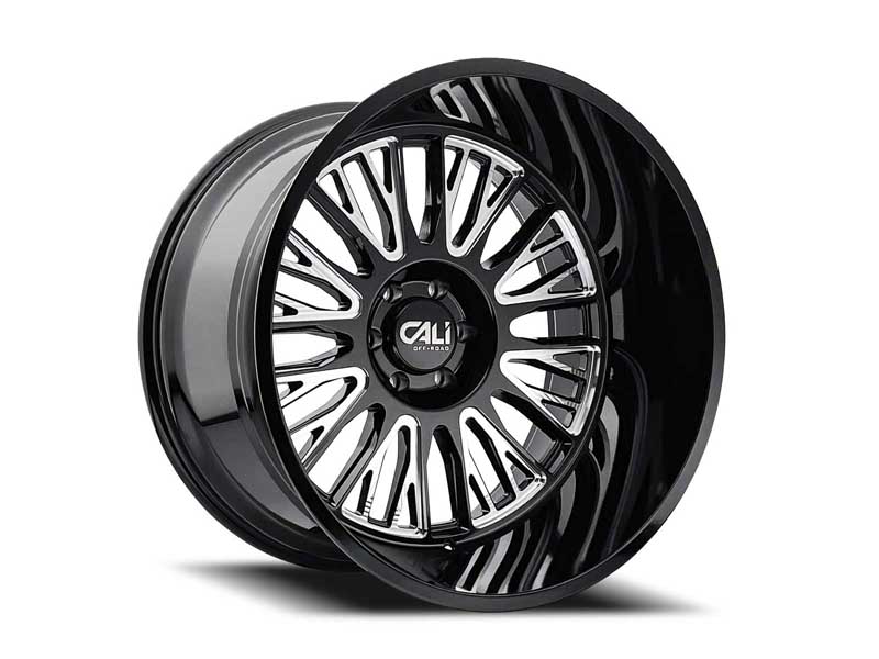 Cali Offroad Wheels 9116-24470BM Vertex 9116 BM 24x14 Milled Gloss Black 8x170 BP -76 Offset