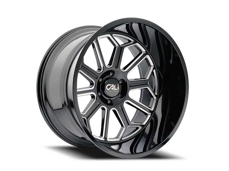 Cali Offroad Wheels 9117-22270BM Auburn 9117 BM 22x12 Milled Gloss Black 8x170 BP -51 Offset