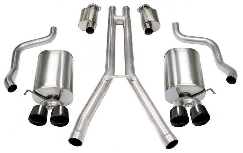 Corsa 14156BLK Sport 2.5" Cat-Back Exhaust Dual Rear w Twin 3.5" Black Tip for 2004-2008 XLR 4.6