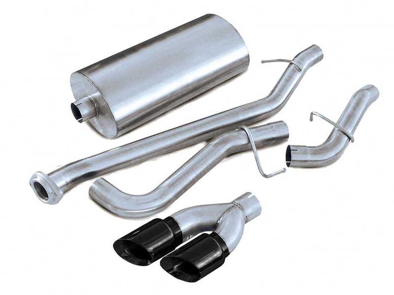 Corsa 14250BLK Sport 3-Inch Cat-Back Exhaust with twin 4-inch Black Tips for 2002-2006 Avalanche 5.3