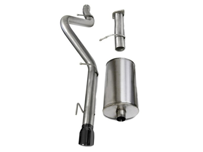 Corsa 14256BLK Sport Single Rear Exit Exhaust System with Black Tip for 2006-2008 Trailblazer SS