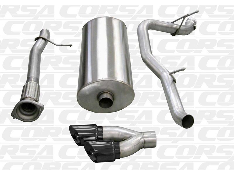 Corsa 14298BLK Sport 3" Cat-Back Exhaust Single Side w Twin 4" Black Tip for 2007-2010 Escalade 6.2