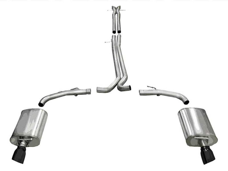 Corsa 14315BLK Sport Cat-Back Exhaust with Dual 4" Black Tips for 2010-2019 Taurus SHO 3.5L V6 Turbo