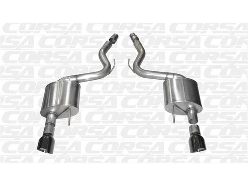Corsa 14326BLK Sport 3" Axle Back Exhaust with Black Dual 4.5" Tips for 2015-2017 Mustang GT 5.0