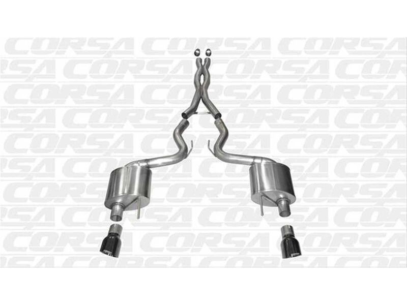 Corsa 14328BLK Xtreme 3" Cat-Back Exhaust with Black 4.5" Tips for 2015-2017 Mustang GT Fastback 5.0