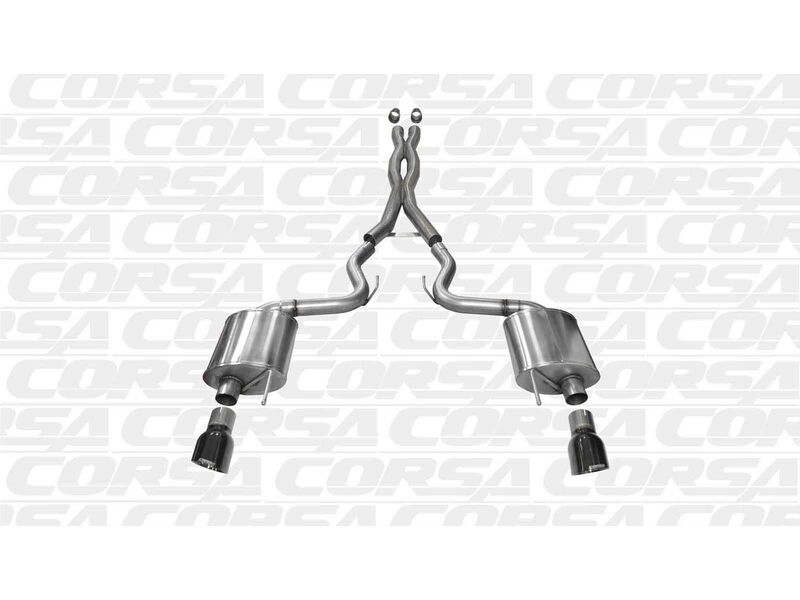 Corsa 14332BLK Sport 3-Inch Cat-Back Exhaust Black Dual Tips (Sport) for 2015-2017 Mustang GT 5.0