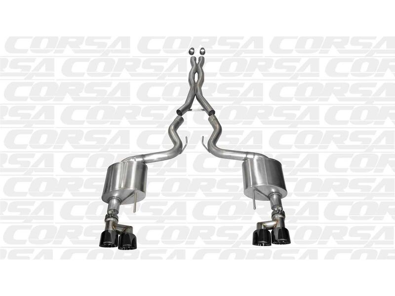 Corsa 14335BLK Xtreme 3-Inch Cat-Back Exhaust with Black Quad Tips for 2015-2017 Ford Mustang GT 5.0