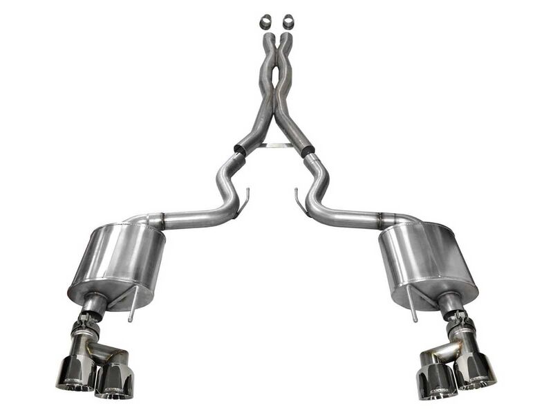 Corsa 14337 Sport 3-Inch Cat-Back Exhaust Polished Quad Tips (Sport) for 2015-2017 Mustang GT 5.0
