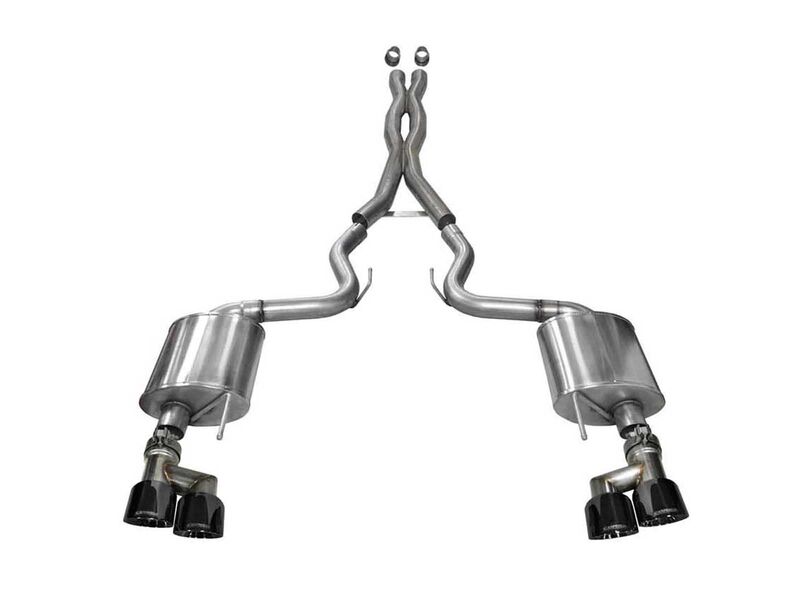 Corsa 14337BLK Sport 3-Inch Cat-Back Exhaust Black Quad Tips (Sport) for 2015-2017 Mustang GT 5.0