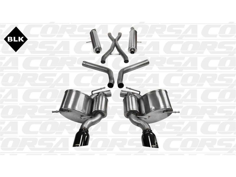 Corsa 14466BLK Sport Cat-Back Exhaust with Black Tip for 2012-2013 Jeep Grand Cherokee SRT-8 6.4