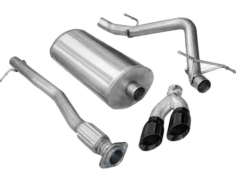 Corsa 14523BLK Sport Cat-Back Exhaust with Black Tip for 2011-2013 Sierra Ext Cab/Std. Bed 1500 6.2