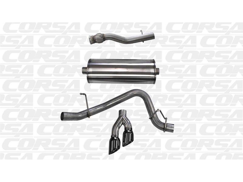 Corsa 14749BLK Sport 3" Cat-Back Exhaust Twin 4" Black Tips for 2015-2020 GM 1500 SUV 6.2