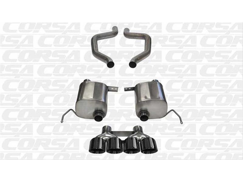 Corsa 14768BLK Sport 2.75" Axle Back Exhaust Black Quad 4.5" Tip (Sport) for 2017-19 Corvette C7 Z06