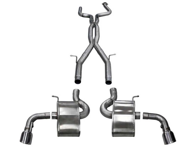Corsa 14773 Xtreme 2.75" Cat-Back Exhaust with Single 4.5" Polis for 2016-2018 Camaro SS 6.2