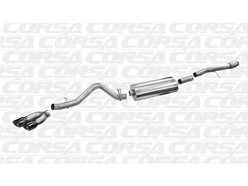 Corsa 14866BLK Sport Single Side Cat-Back Exhaust for 2014-19 GM 1500 6.2 Crew/DblCab Short/Std. Bed