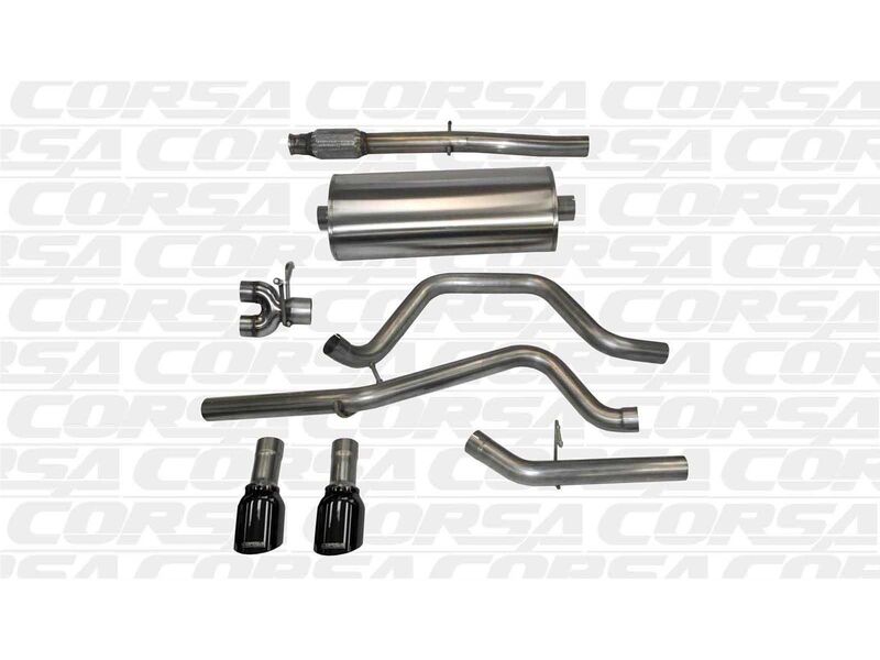 Corsa 14870BLK Sport Cat-Back Exhaust with Black Tip for 2014-2019 GM 1500 Crew Cab/Std. Bed 5.3