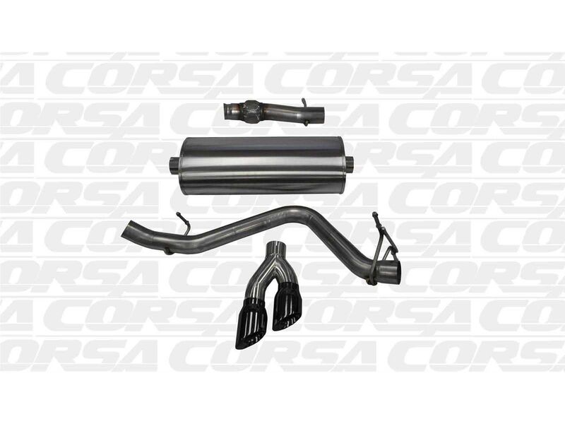 Corsa 14871BLK Sport Single Cat-Back Exhaust with Black Tip for 2014-19 GM 1500 Reg Cab/Std. Bed 5.3
