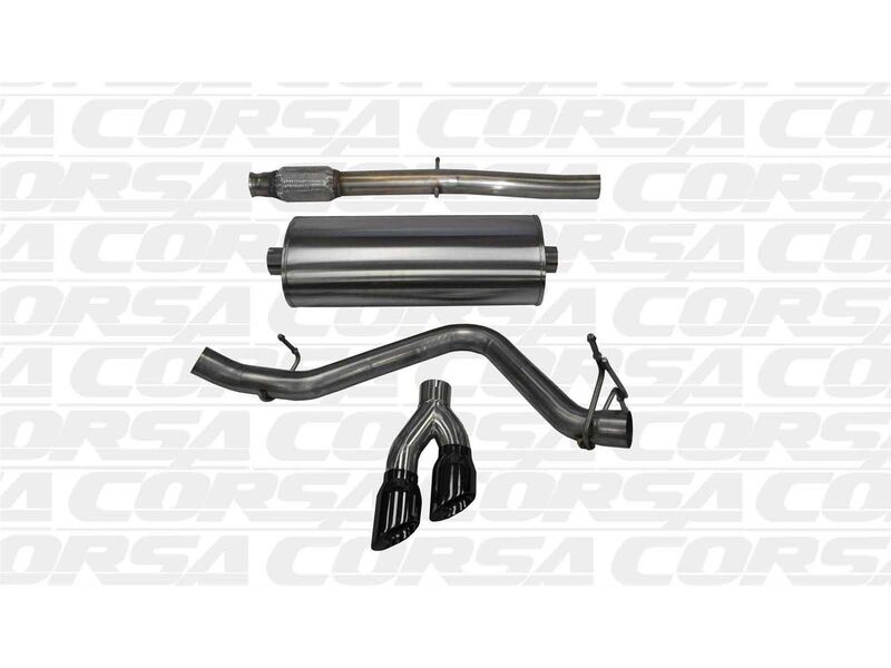 Corsa 14874BLK Sport Cat-Back Exhaust with Black Tip for 2014-2019 GM 1500 Crew Cab/Std. Bed 5.3