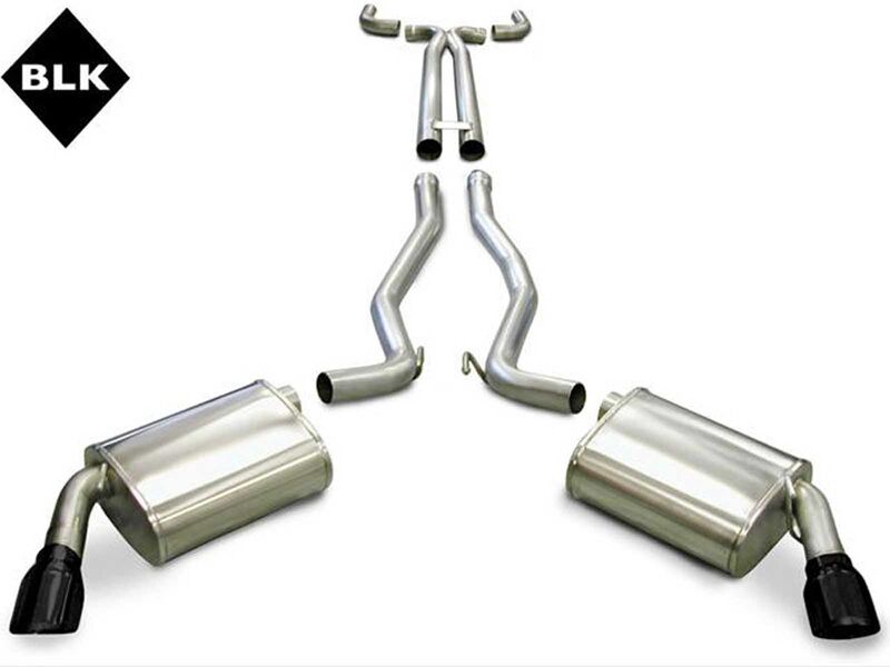 Corsa 14953BLK Sport Cat-Back Exhaust + XO Exhaust with Black Tip for 2010-2015 Camaro RS 3.6