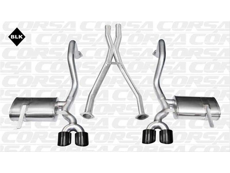 Corsa 14962BLK Xtreme Cat-Back Exhaust + XO Exhaust with Black Tip for 1997-2004 Corvette C5 Z06 5.7