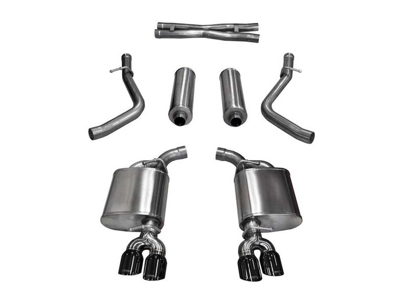Corsa 14986BLK Sport Cat-Back Exhaust with Twin 3.5" Black Pro-Series for 2015-2017 Challenger