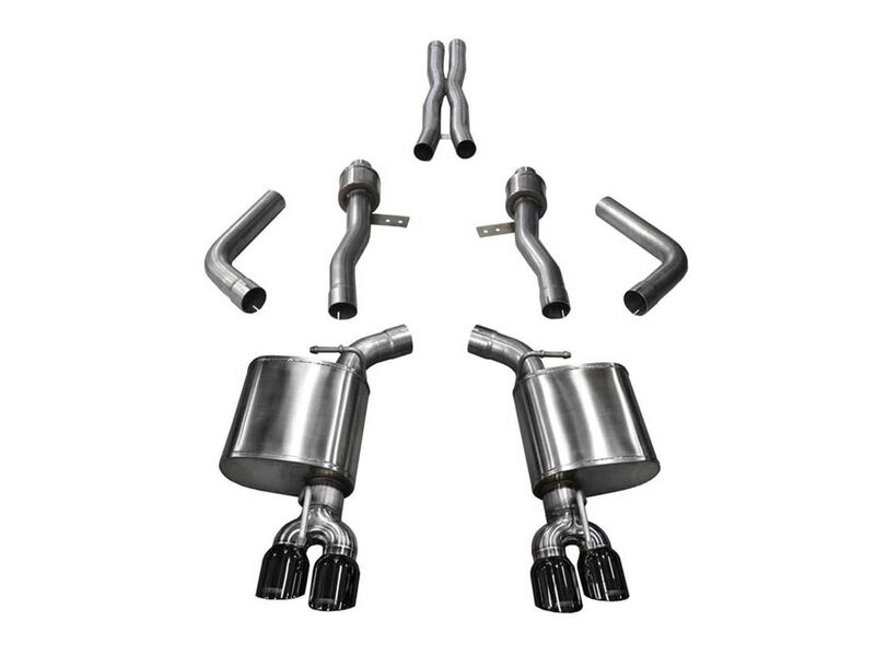 Corsa 14987BLK Sport Cat-Back Exhaust with 3.5" Black Tips for 2015-2023 Challenger Hellcat
