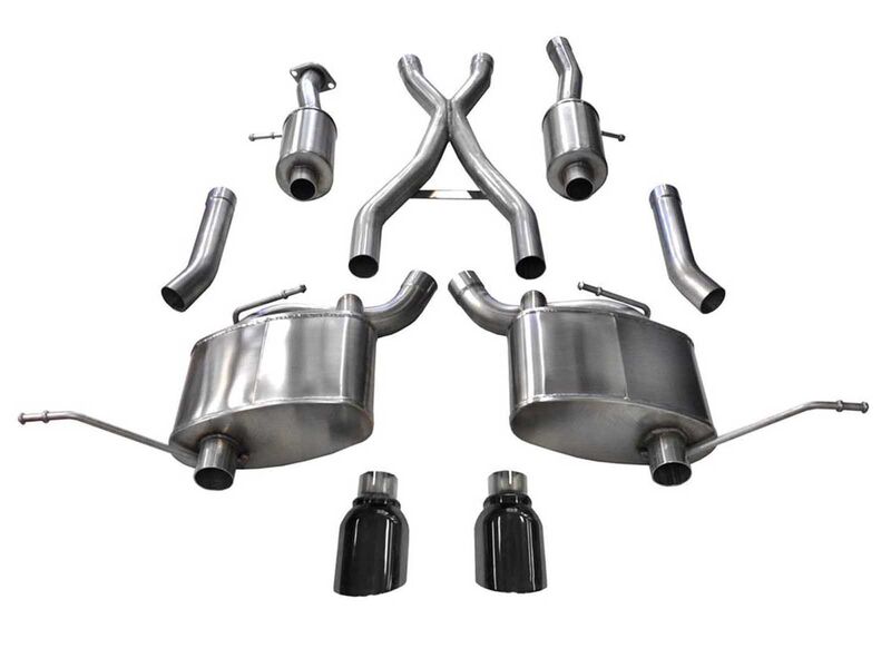 Corsa 14991BLK Sport 2.5" Dual Rear Exit Cat-Back Exhaust with Black Tip for 2011-21 Grand Cherokee