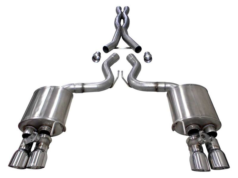 Corsa 21001 Sport 3" Cat-Back Exhaust System with Polished Tip for 2018-23 Mustang GT Fastback 5.0