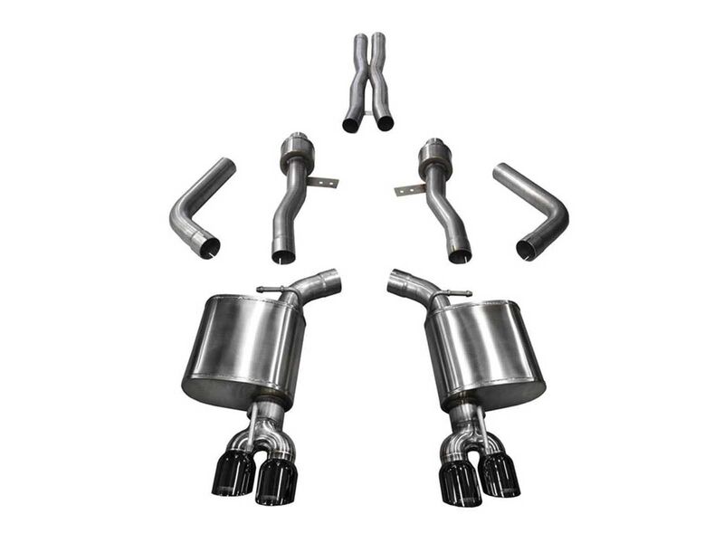Corsa 21005BLK Sport Cat-Back Exhaust Dual Rear Exit with 3.5" Black Tips for 2017-23 Challenger 5.7