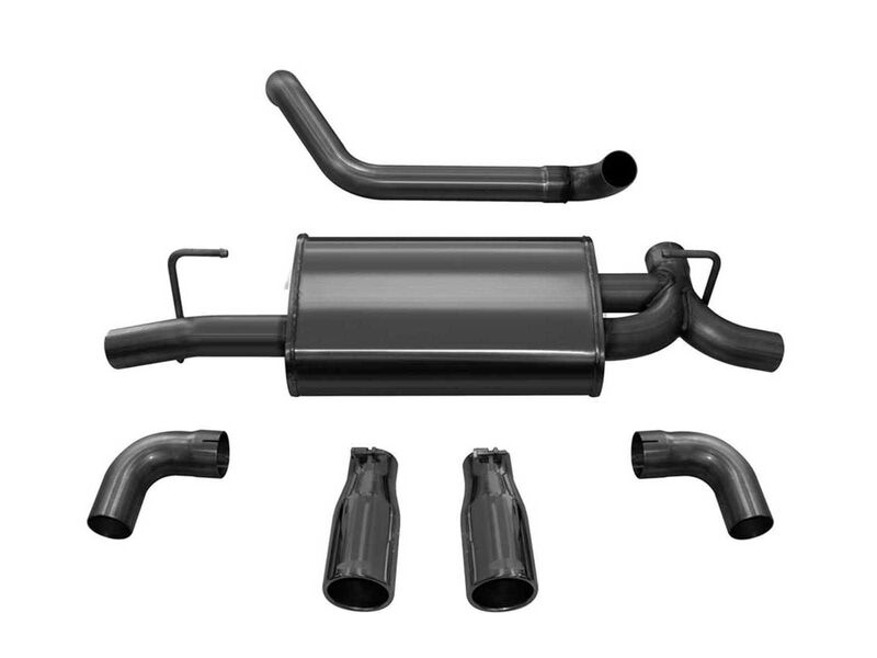 Corsa 21014BLK Sport 2.5-Inch Dual Rear Exit Black Tips Axle-Back Exhaust for 2018-2025 Wrangler JL