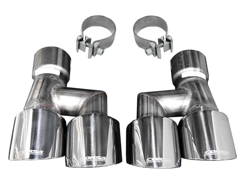Corsa 21038 4" Polished Pro-Series Tip Kit Fits No-Valve Exhaust Clamps Inc for 2018-2023 Mustang