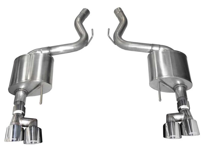 Corsa 21039 Sport 3" Axle-Back Exhaust Dual Rear Exit with 4" Polished Tip for 2018-2023 Mustang 5.0