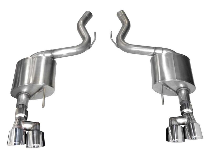 Corsa 21041 Touring 3" Touring Axle-Back Exhaust 4" Polished Pro-Series T for 2018-2019 Mustang 5.0