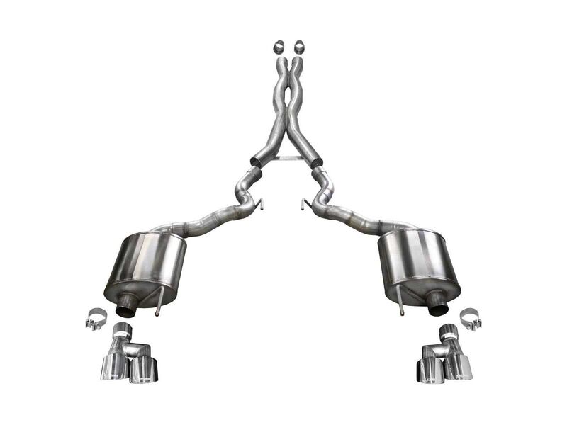 Corsa 21047 Sport Cat-Back Exhaust with 4-inch Tips for 2018-2023 Ford Mustang GT Convertible 5.0
