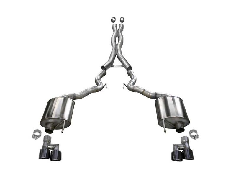 Corsa 21047BLK Sport Cat-Back Exhaust W/O Active Valves for 2018-2023 Mustang GT Convertible 5.0