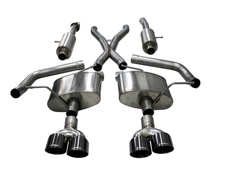 Corsa 21051BLK Sport Cat-Back Exhaust with 4.5" Black Tips for 2018-21 Grand Cherokee TrackHawk 6.2