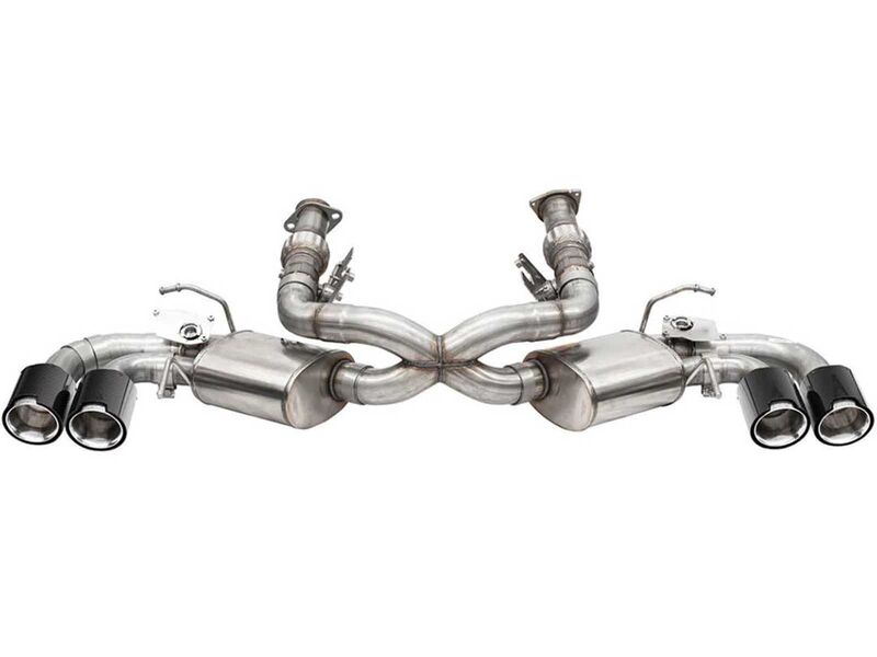 Corsa 21100CF Variable Sound 3" Valved Cat-Back Exhaust with 4.5" Tips for 2020-Up Corvette C8